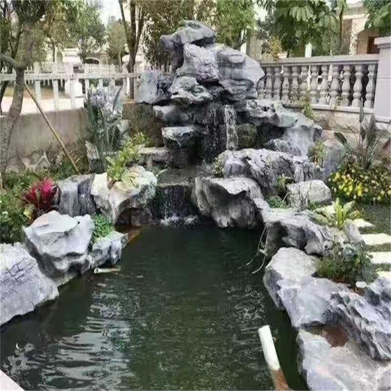 舟山庭院假山鱼池图片